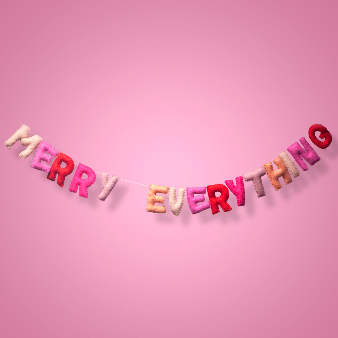 Merry Everything Garland in Sherbet-Fun-Little Fish Co.