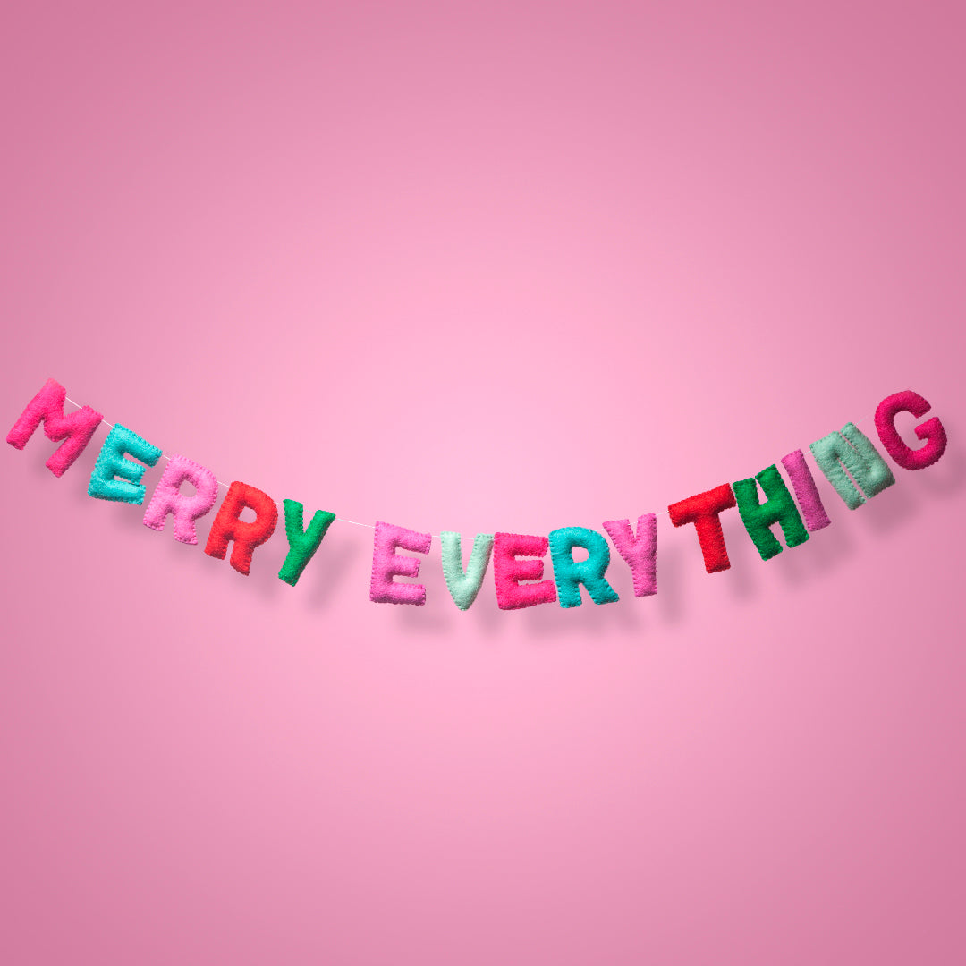 Merry Everything Garland in Peppermint-Fun-Little Fish Co.