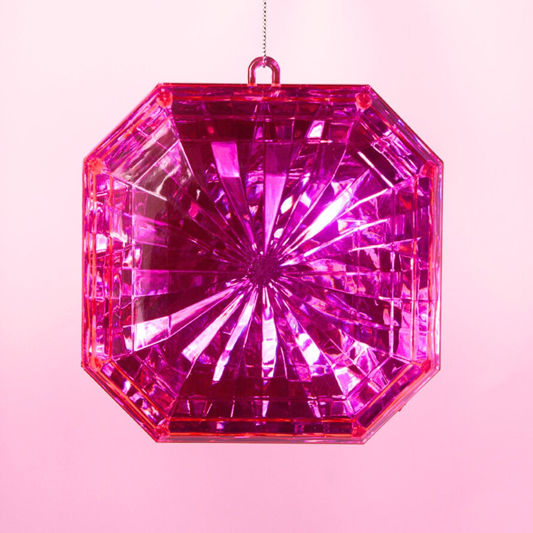 Bedazzler giant Square jewel Christmas tree Ornament Magenta-Little Fish Co.