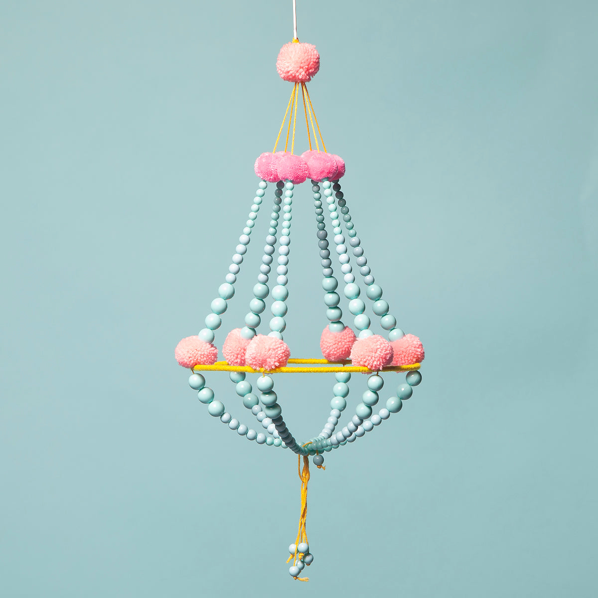 Handmade beaded chandelier Mint-Little Fish Co.