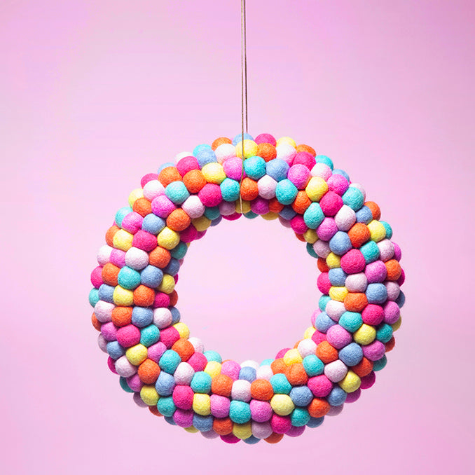 Felt Ball wreath Lollie-Fun-Little Fish Co.