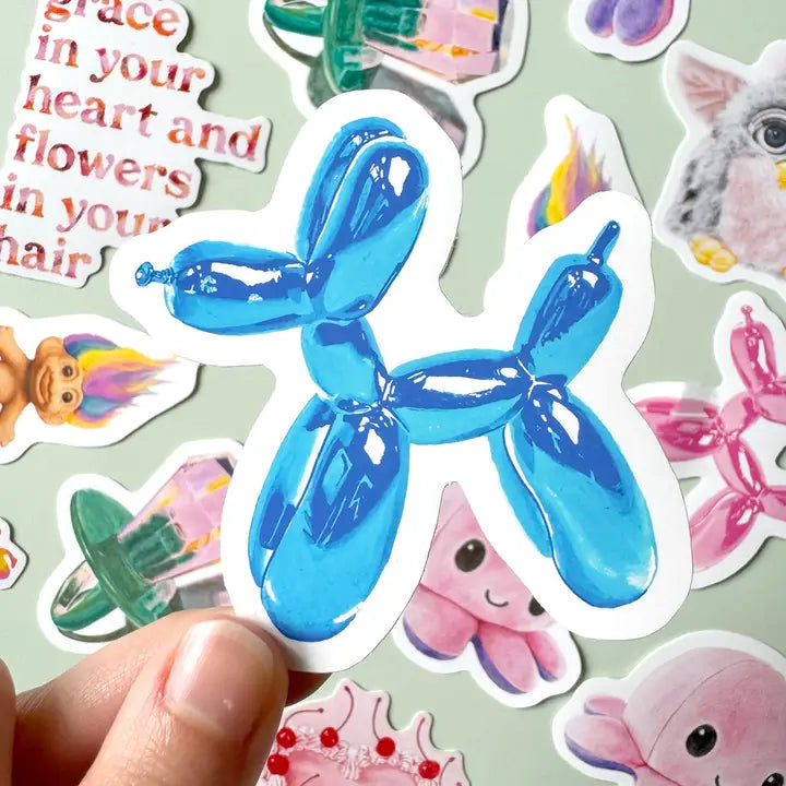 Balloon Dog Sticker in Blue-New Arrivals 2025-Little Fish Co.