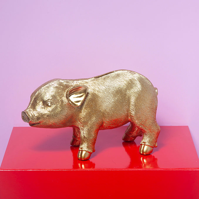 Pig Money Box - Gold-Little Fish Co.