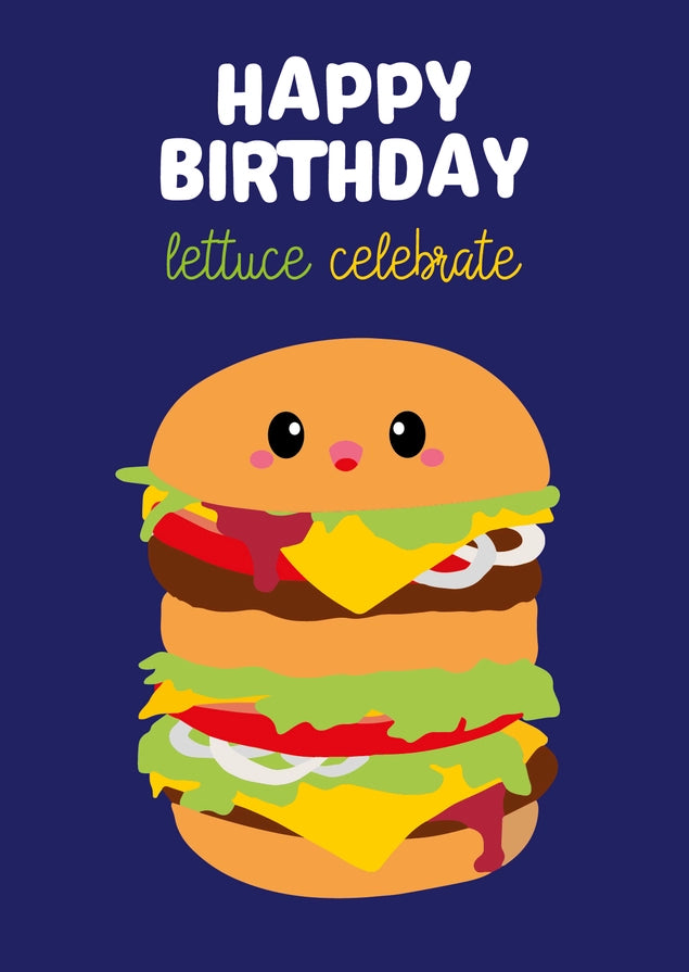 Happy Birthday Hamburger Postcard-New Arrivals 2025-Little Fish Co.