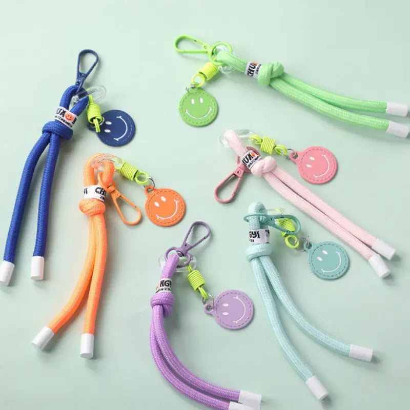 Happy Face Rope Keychain - Purple-Little Fish Co.