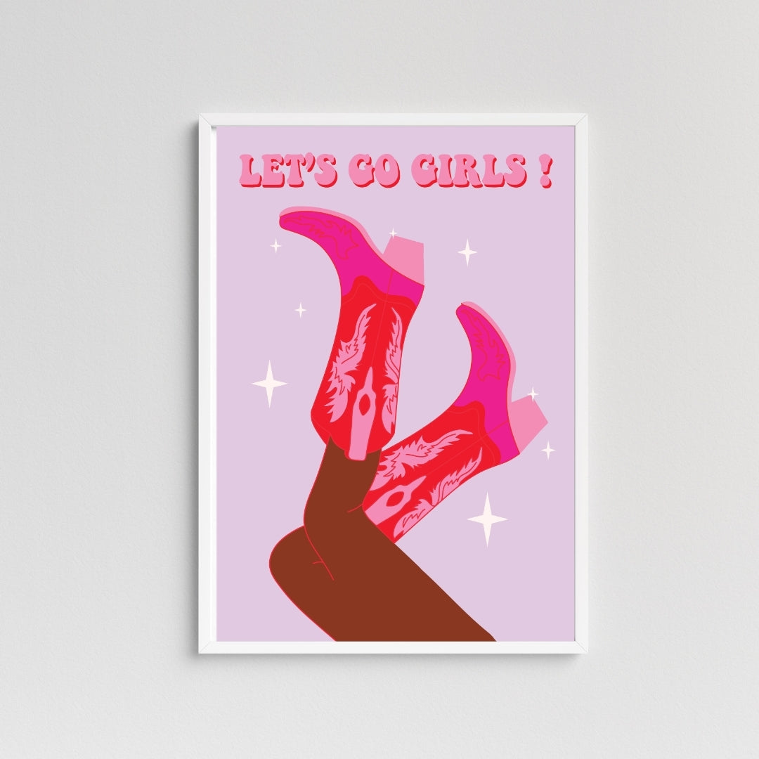 Lets go Girls cowboy boot print-New Arrivals-Little Fish Co.