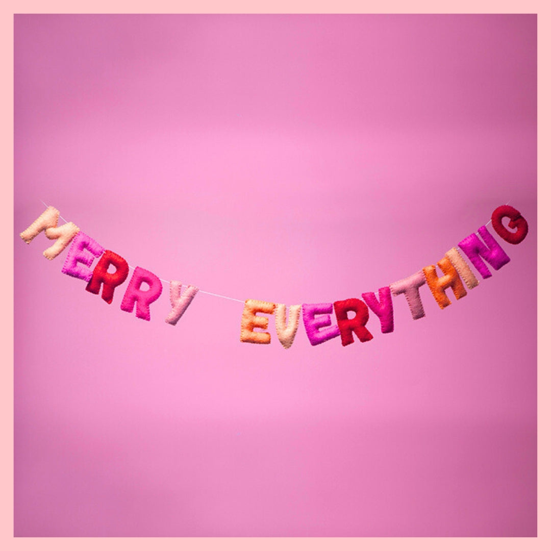 Merry Everything Garland in Sherbet-Fun-Little Fish Co.