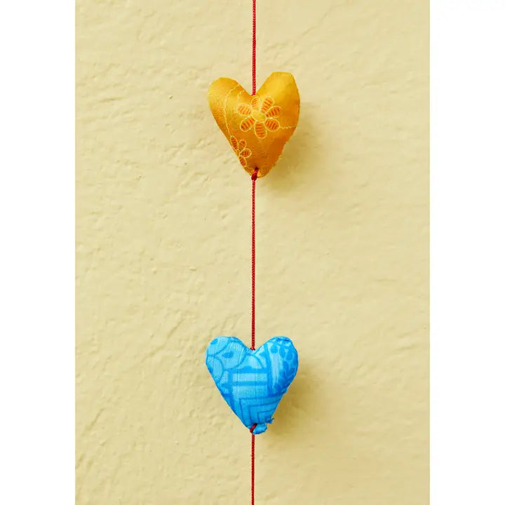 Recycled Sari Garland - Hearts-Top 30 Christmas-Little Fish Co.