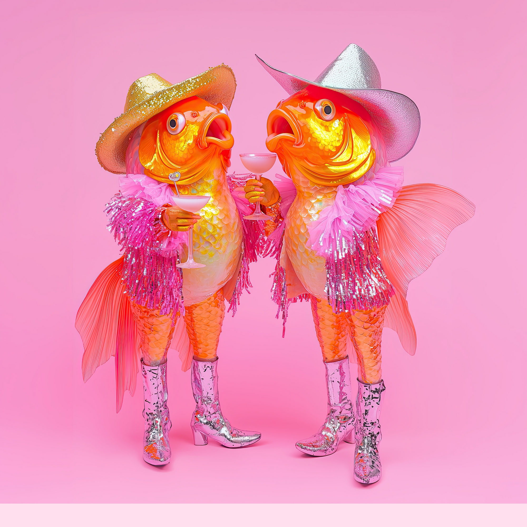 Fishy Sister with Cosmo's Gold hat-Top 30 Art-Little Fish Co.