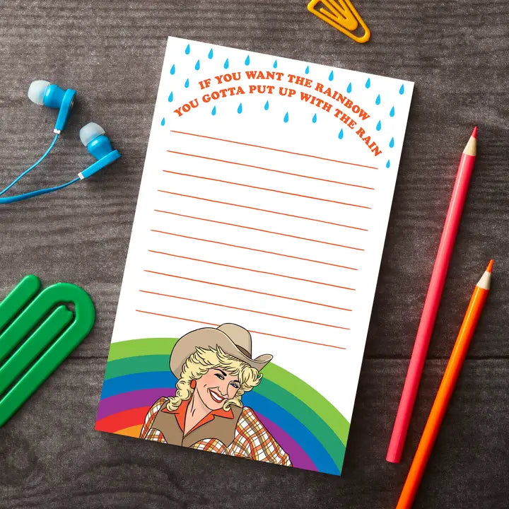Notepad: Dolly Cowgirl Rainbow Stationery-Little Fish Co.