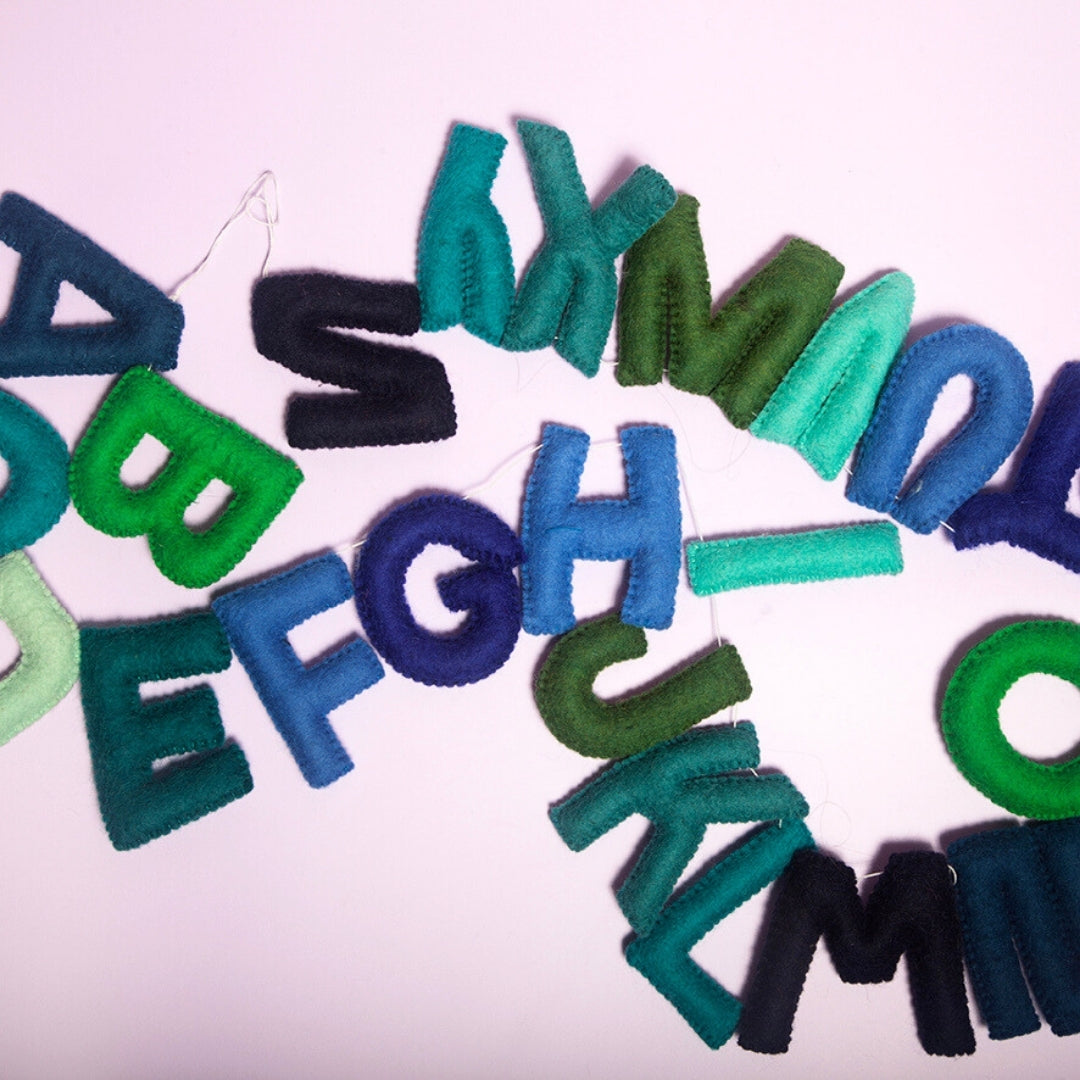 A-Z Alphabet Coloured Felt Garland Ocean-Fun-Little Fish Co.