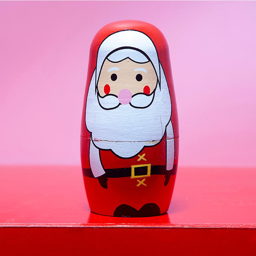 Wooden Festive Russian Dolls - Santas-Little Fish Co.