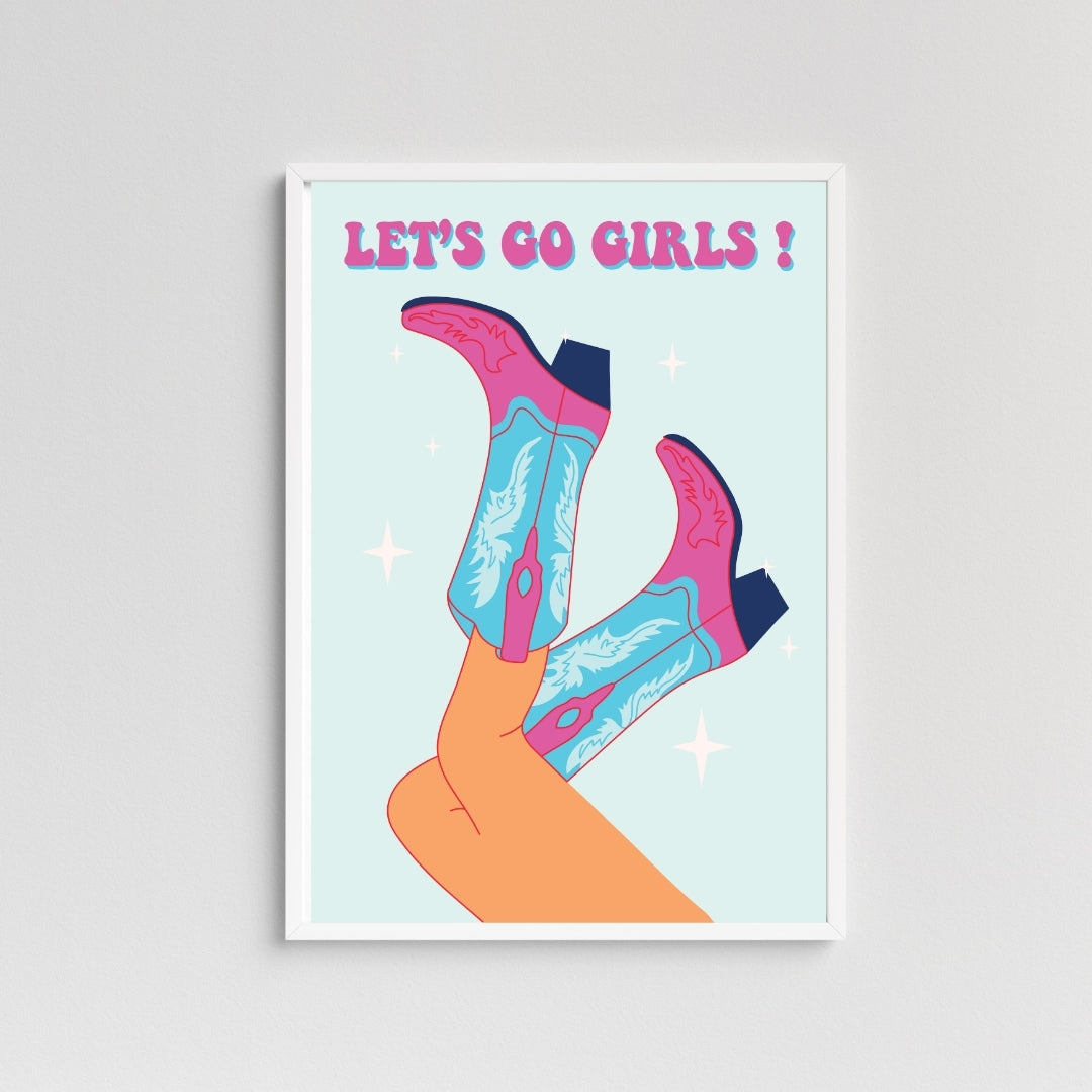 Lets go Girls cowboy boot print-New Arrivals-Little Fish Co.