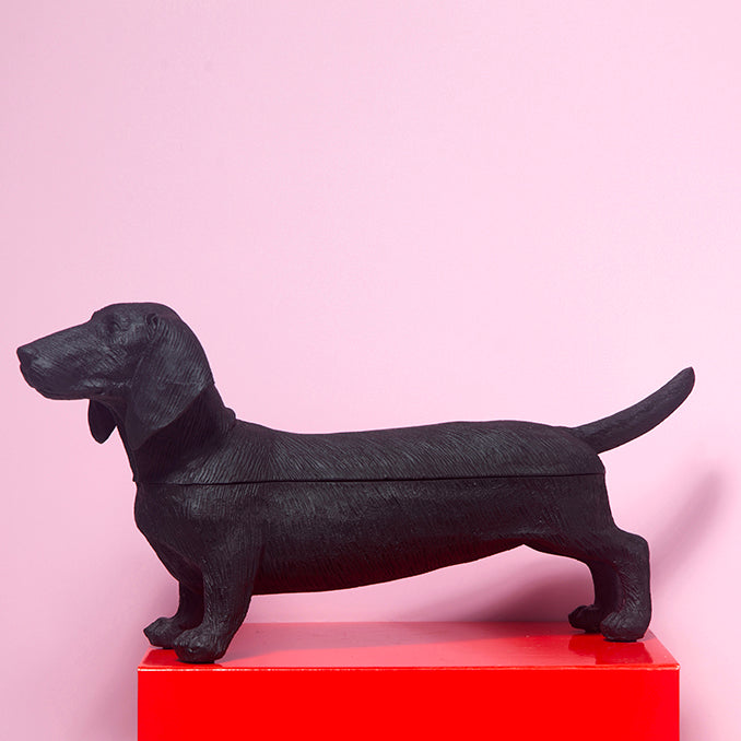 Dachshund secret bowl - Black-Little Fish Co.