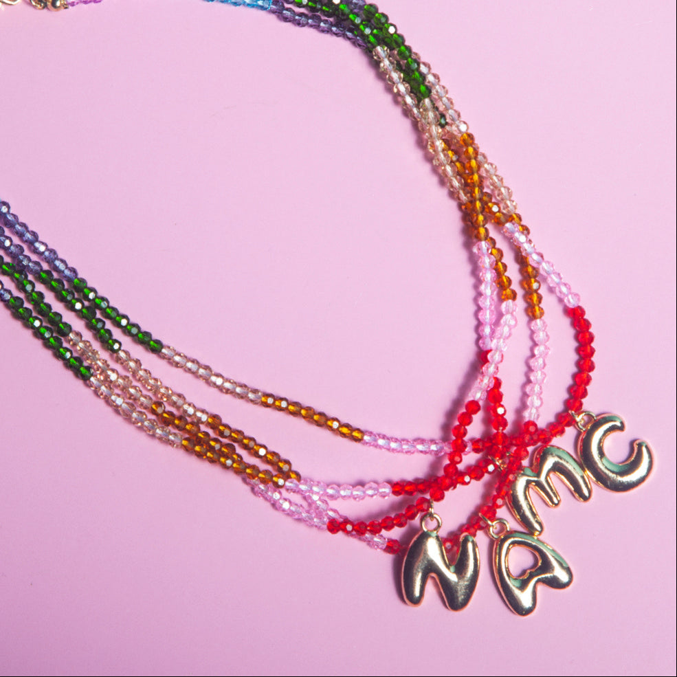 The "Burstie" - Bubble Initial necklace-New Arrivals 2025-Little Fish Co.
