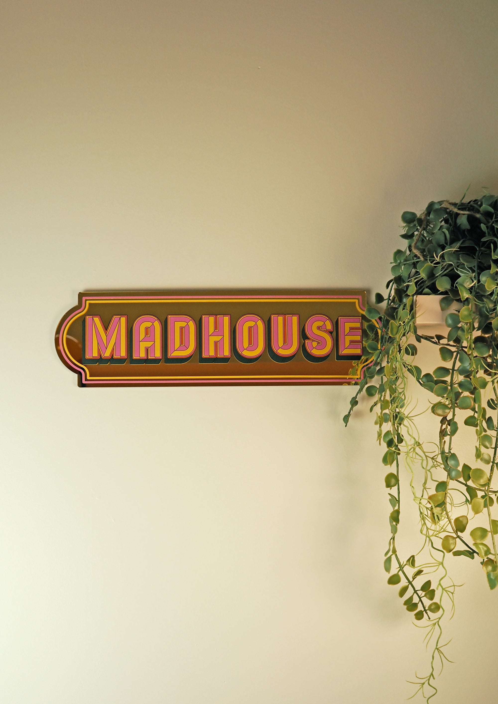 Mad house- gold rectangle mirror-Little Fish Co.