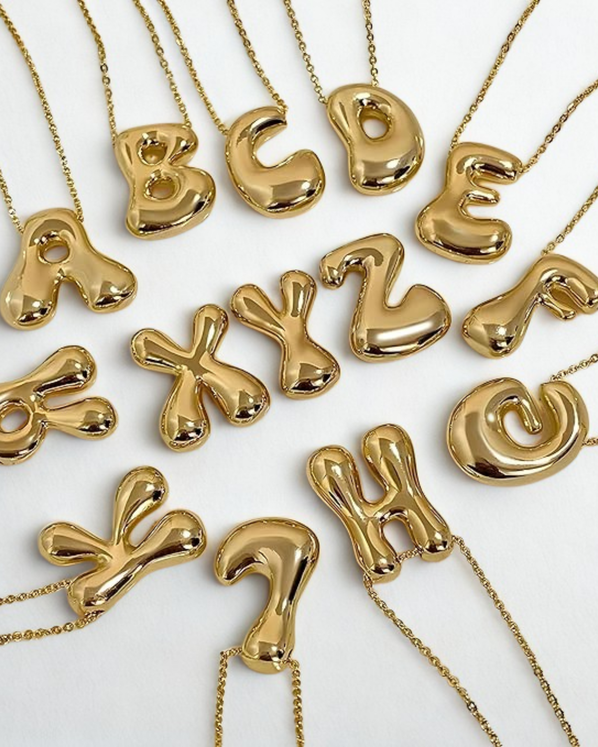 The Goldie - Bubble Initial necklace