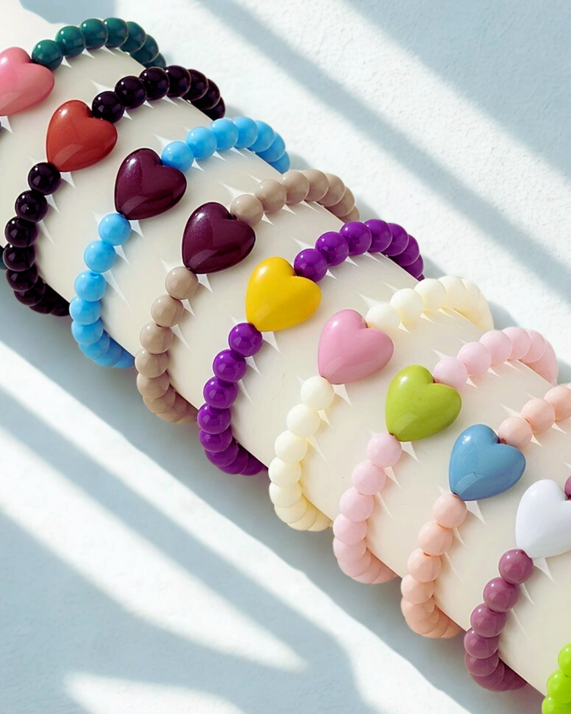 Beaded Heart Bracelet - colours various-Little Fish Co.