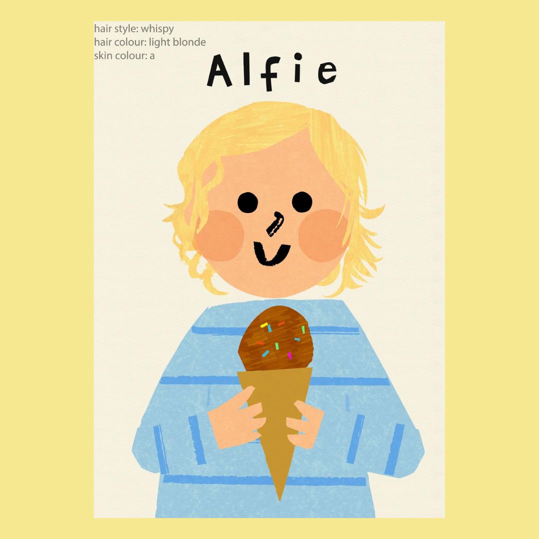 Ice Cream Boy Portrait Print - Personalised-Little Fish Co.