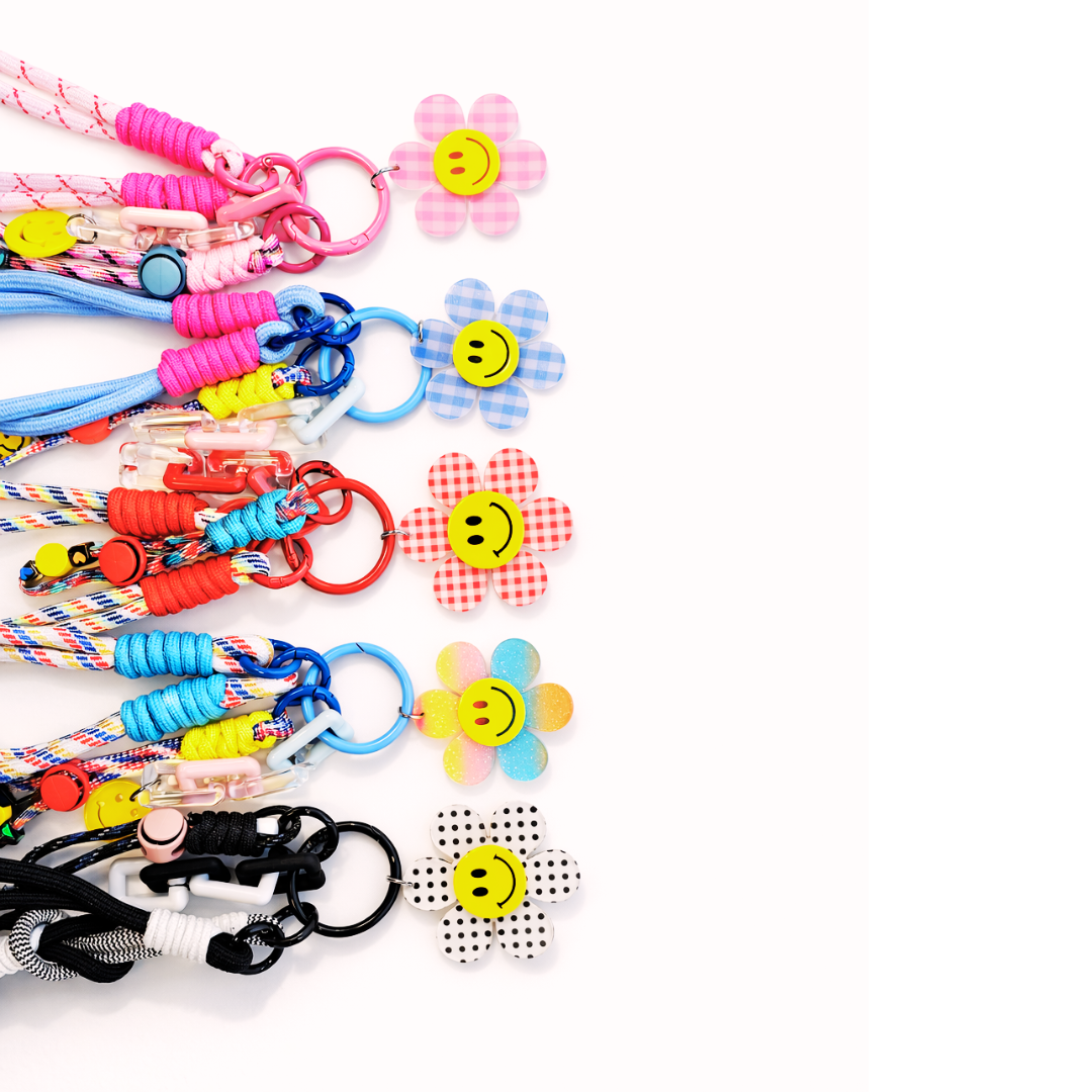 Flower power bag charm / key ring
