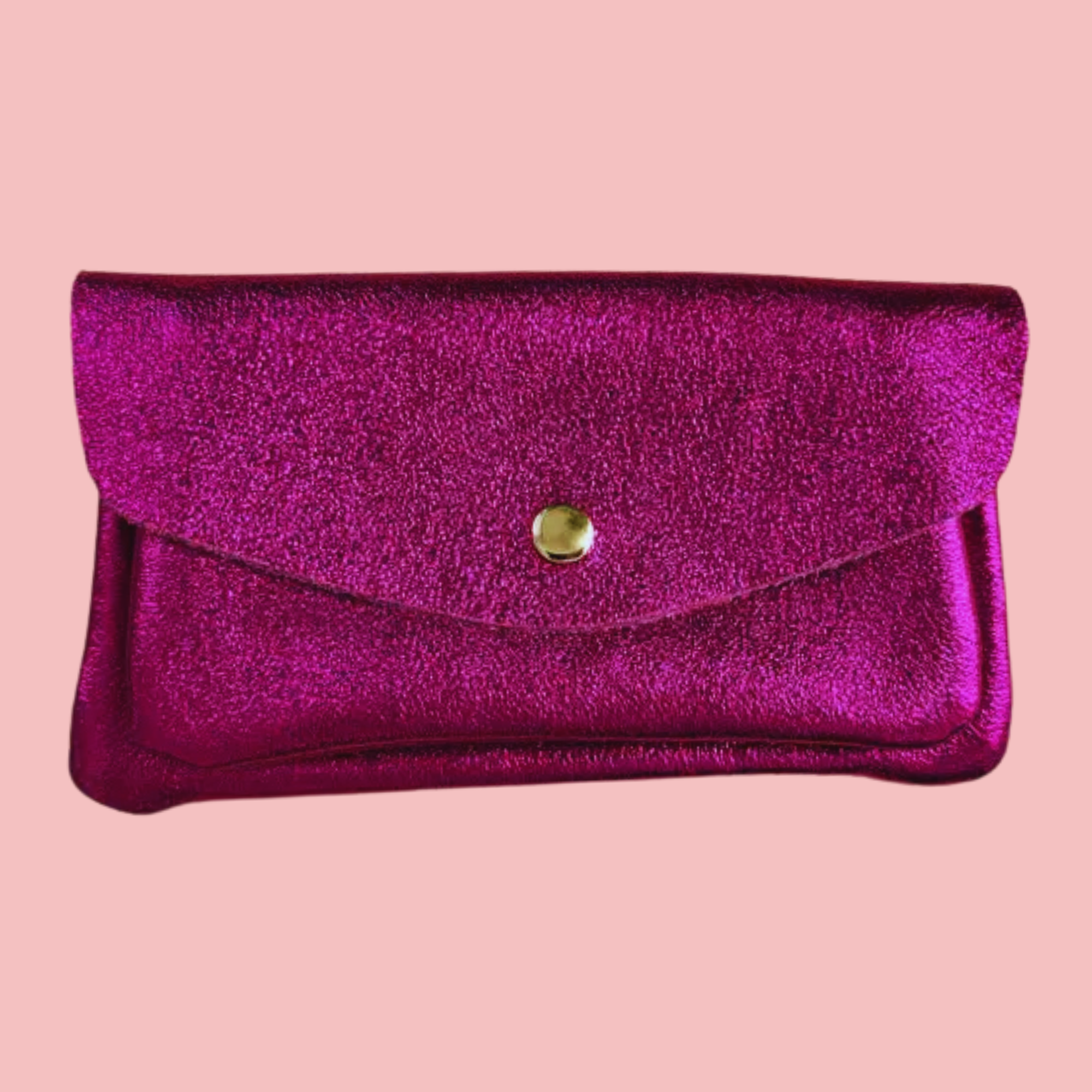 Metallic leather wallet - Fuchsia-Little Fish Co.
