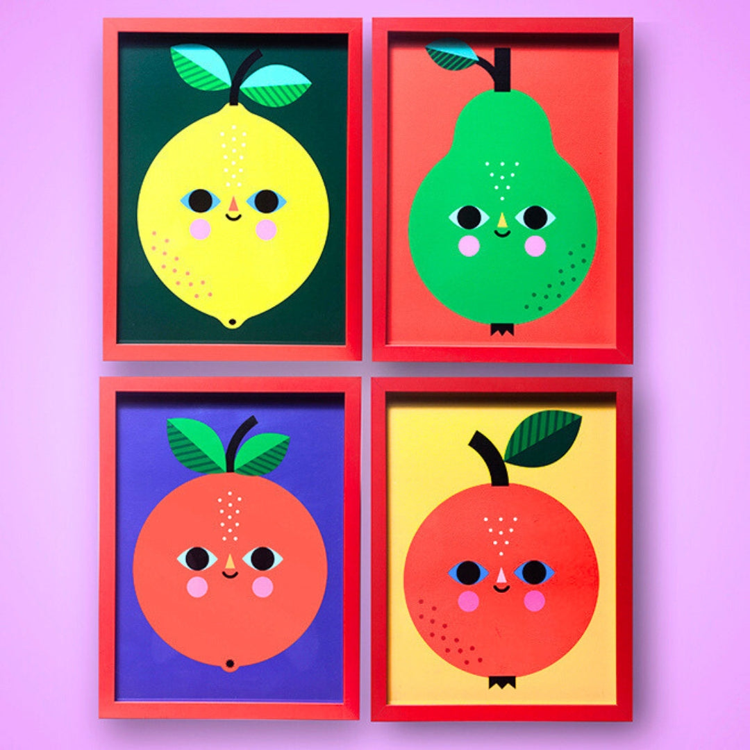 Set of 4 fruit Prints - Little Fish Co x Vanja Kragulj-Art-Little Fish Co.