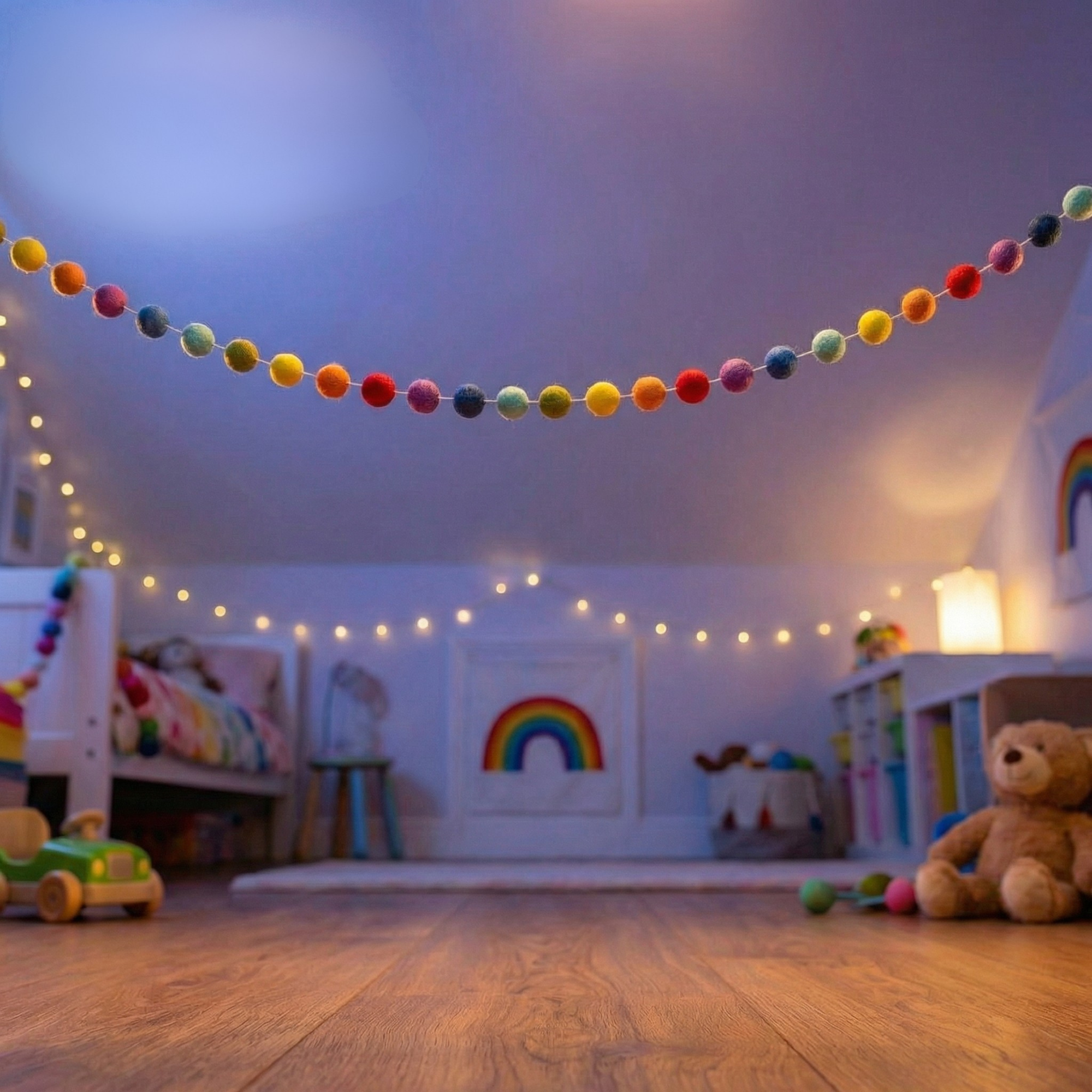 Fair Trade  Felt Ball Garland - Fresh Earth