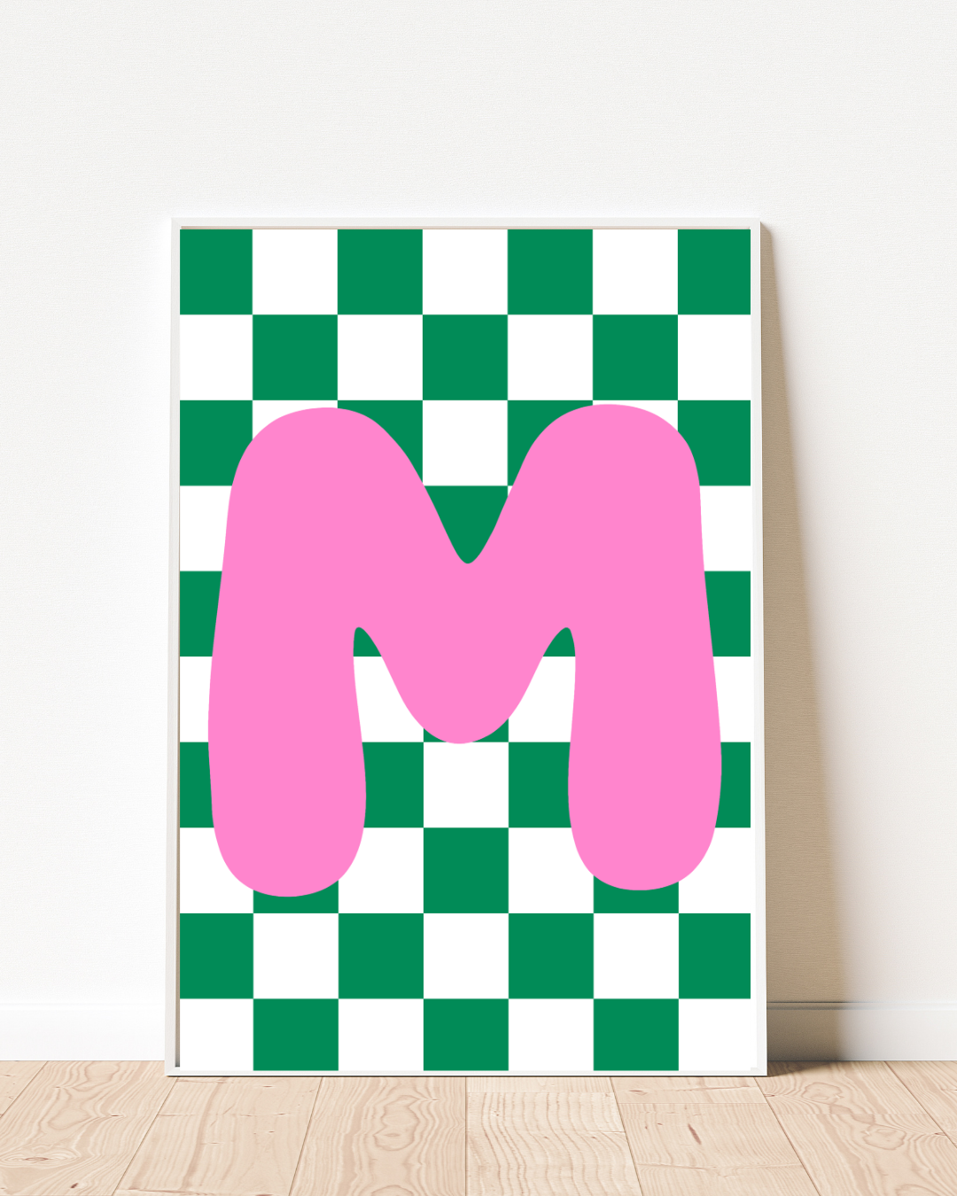 Check Mate Initial Print Letter M-Top 30 Art-Little Fish Co.