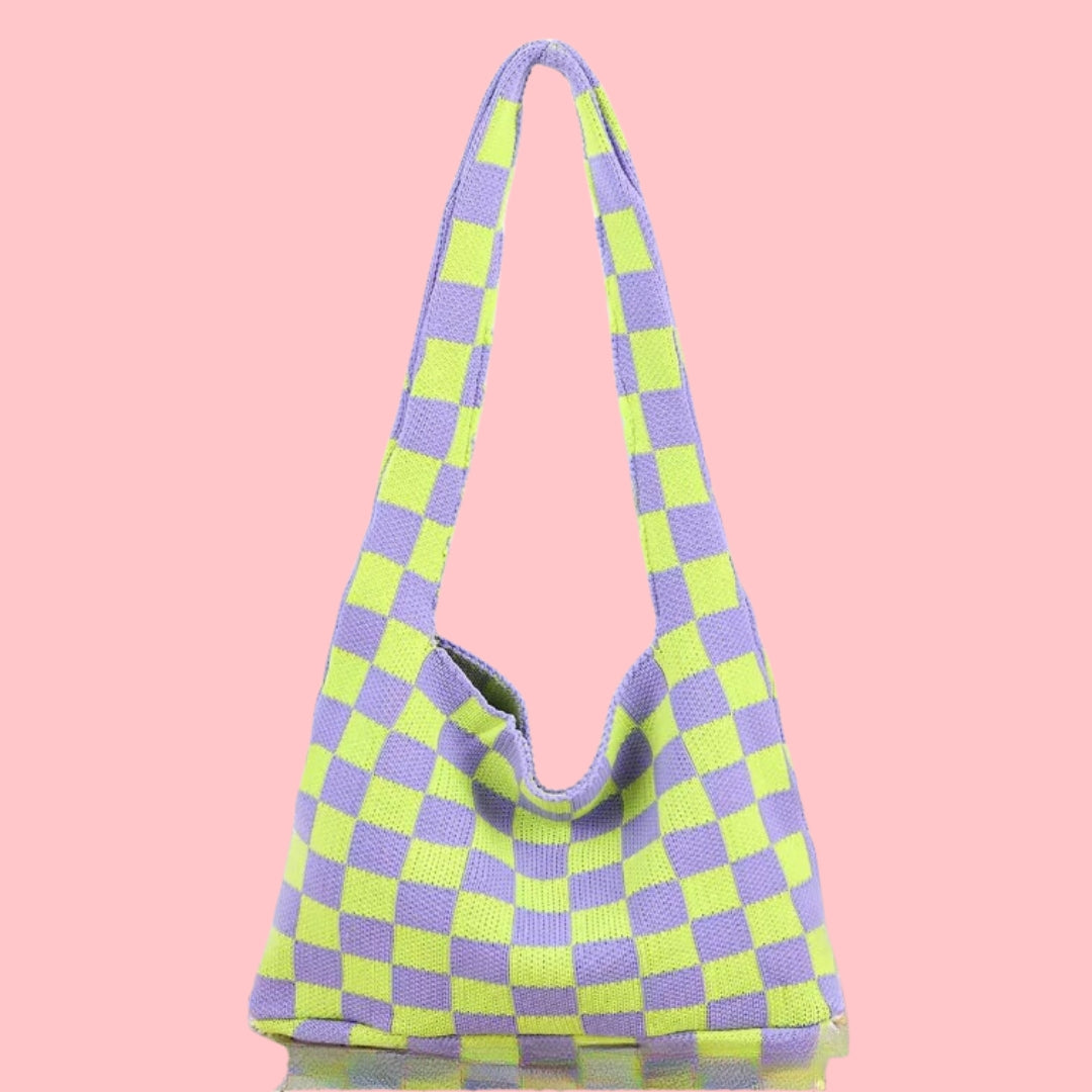 Las Vegas Slouch Bag - Neon Lime / Lilac-New Arrivals-Little Fish Co.