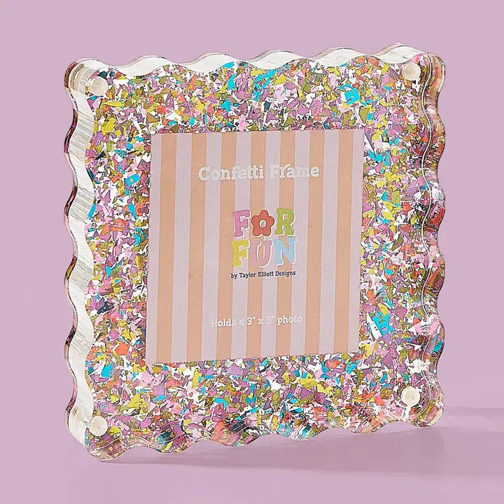 Happy Confetti Acrylic Frame - small-Little Fish Co.