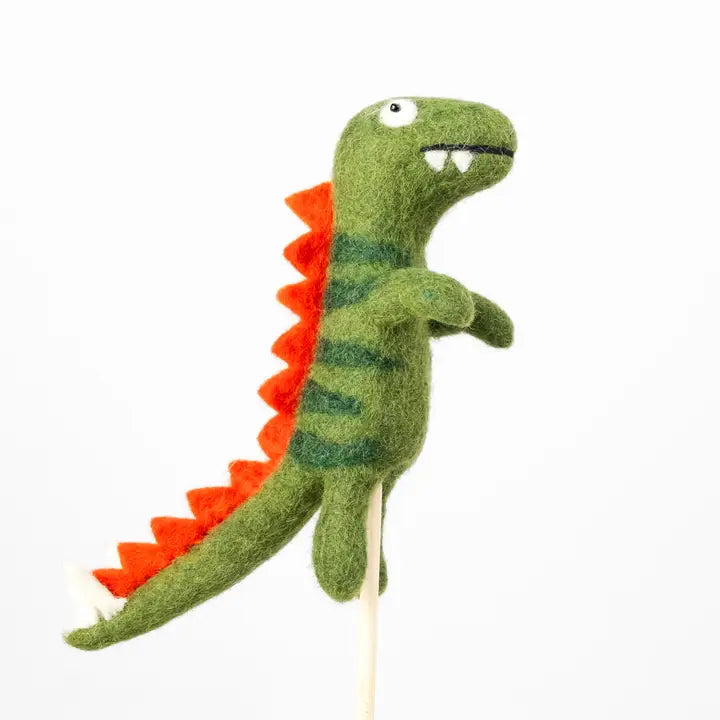 Green Dinosaur finger puppet-Little Fish Co.