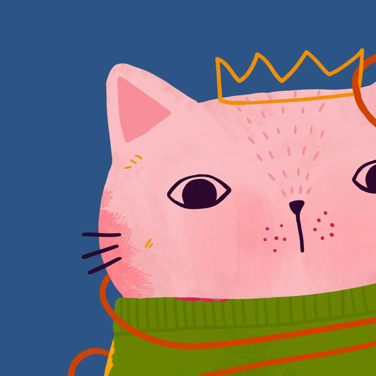 Tangled Cat and mouse Art Print 8x10