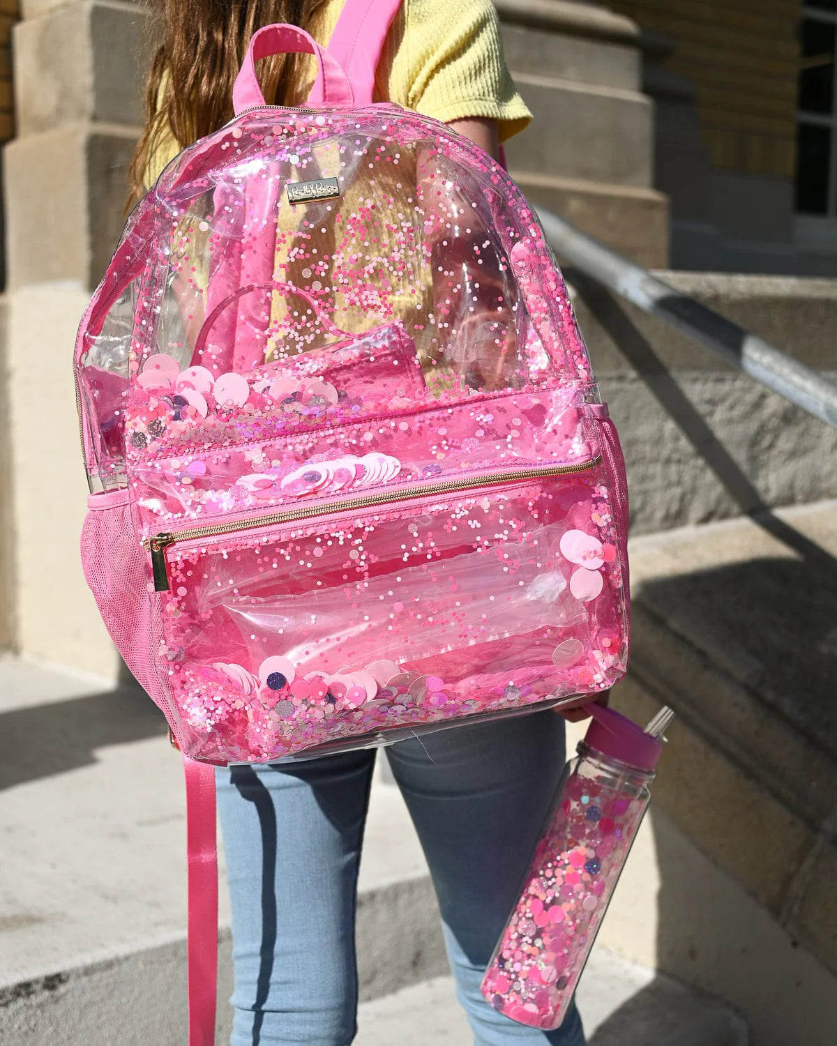 Pink Party confetti backpack-New arrivals-Little Fish Co.