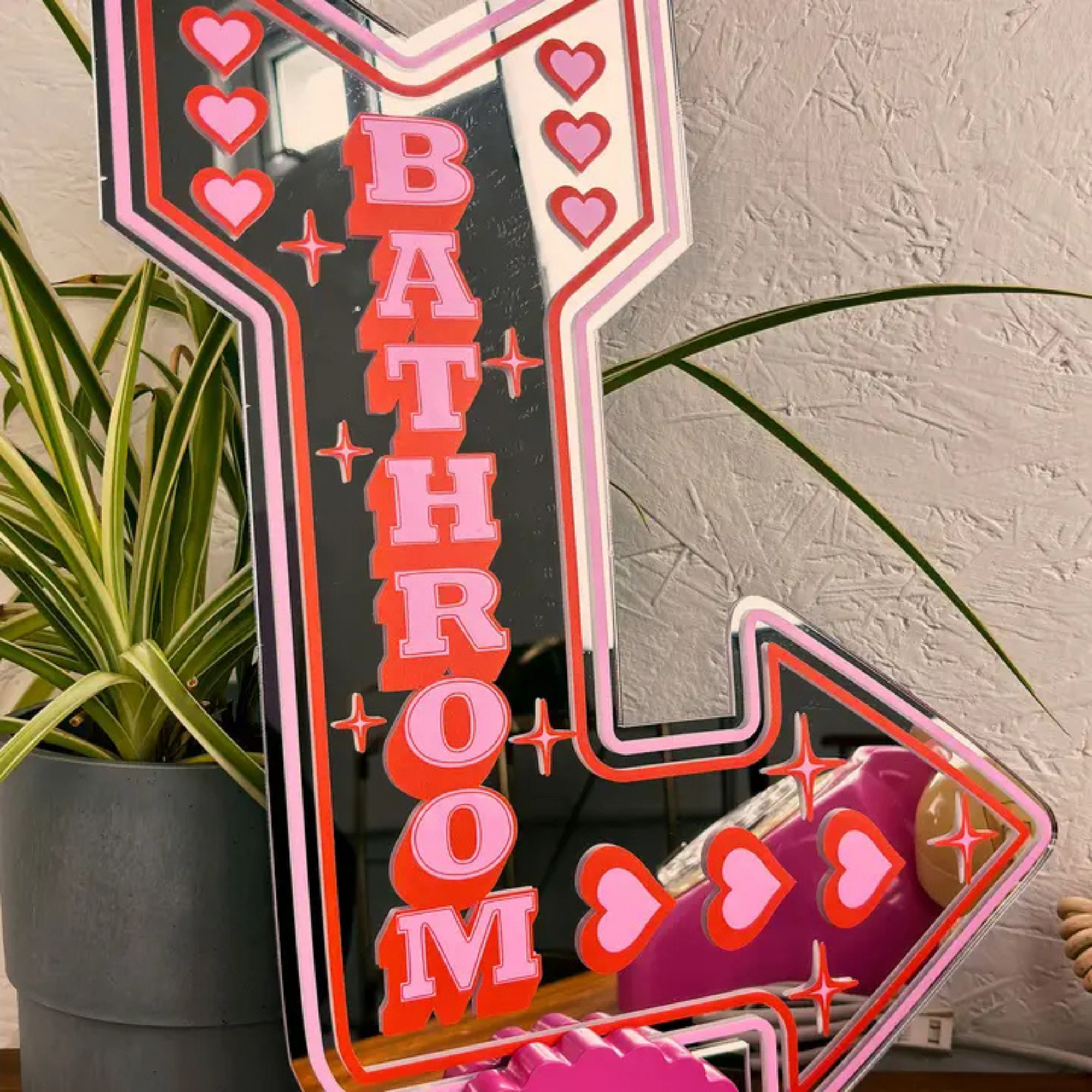 Retro Bathroom mirror Pink / Red small-New Arrivals 2025-Little Fish Co.