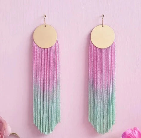Passion Earrings - Pink Green-Apparel & Accessories-Little Fish Co.
