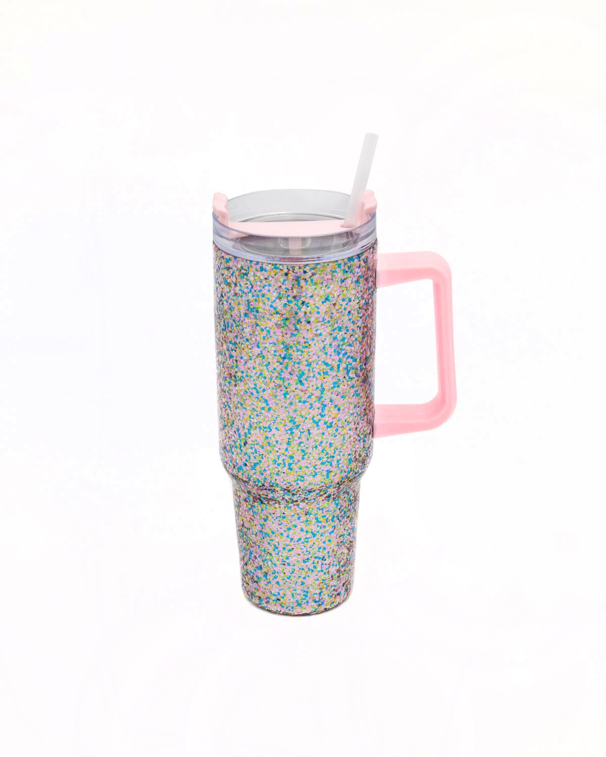 Glitter Party Stainless Steel Insulated Oversized Sipper Tumbler with straw-Little Fish Co.