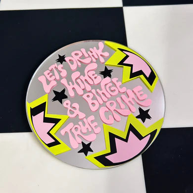 Wine and True crime mini mirror