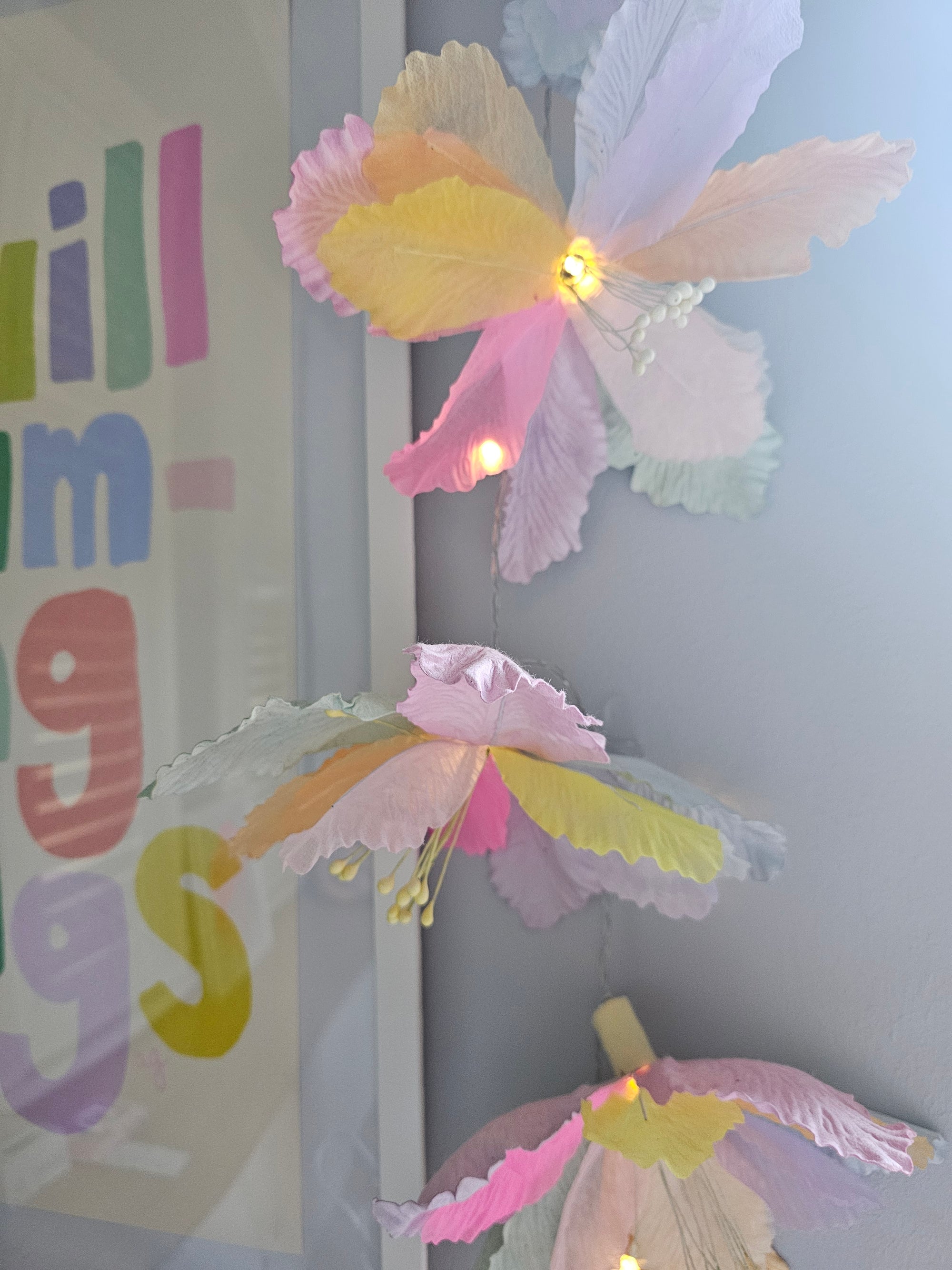 Dancing Flower String Lights - In stock - ready to ship-Paper Flowers-Little Fish Co.