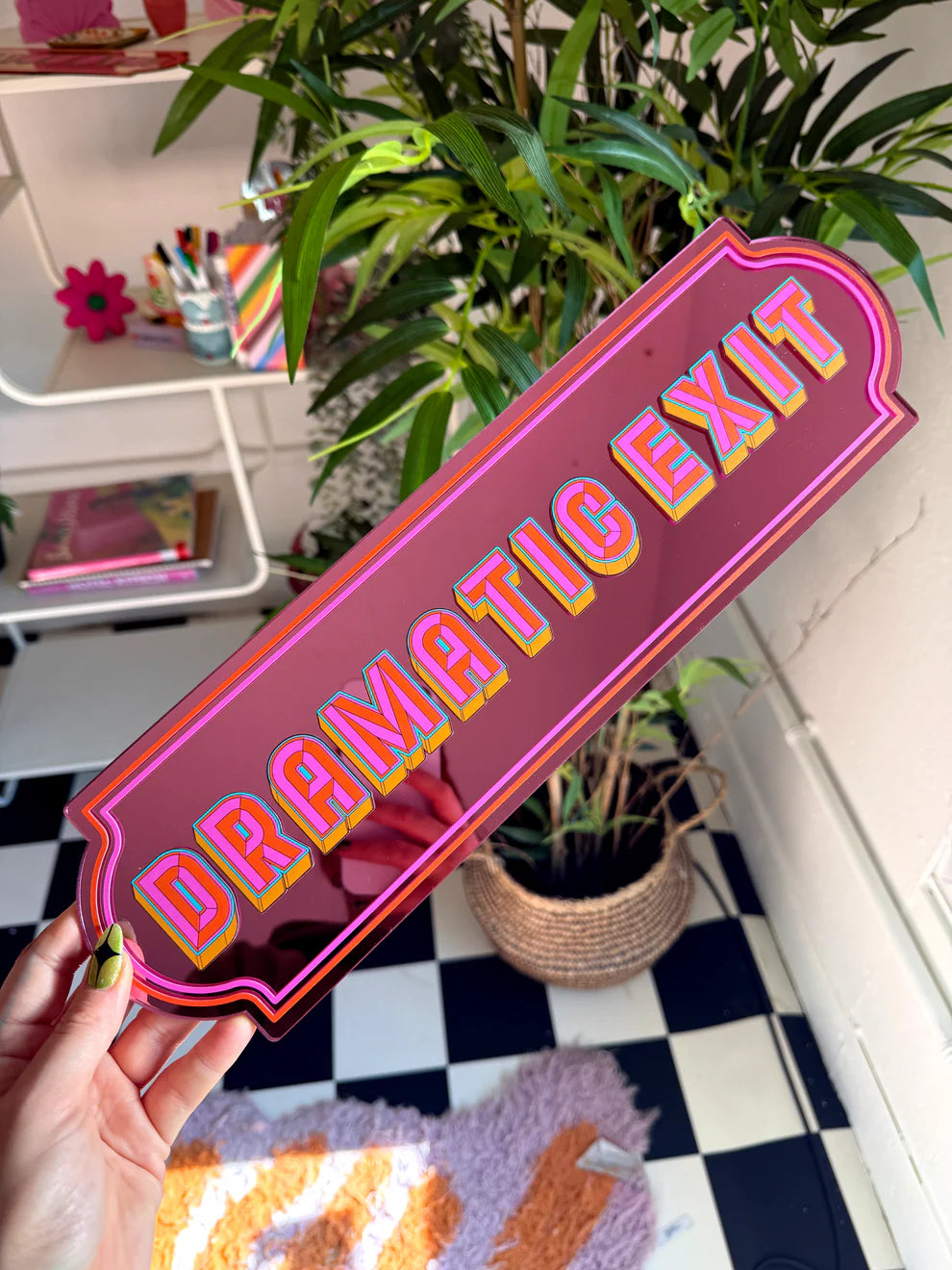Dramatic Exit Mirror - Pink Medium