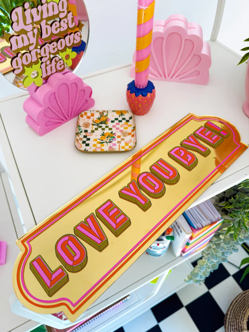 Love You Bye! Mirror -Warm Gold Medium