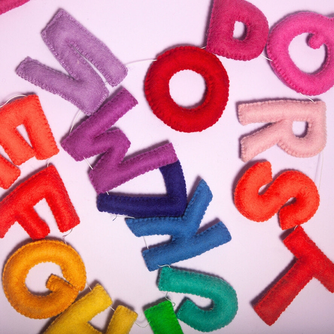 A-Z Alphabet Coloured Felt Garland Freckle-Fun-Little Fish Co.