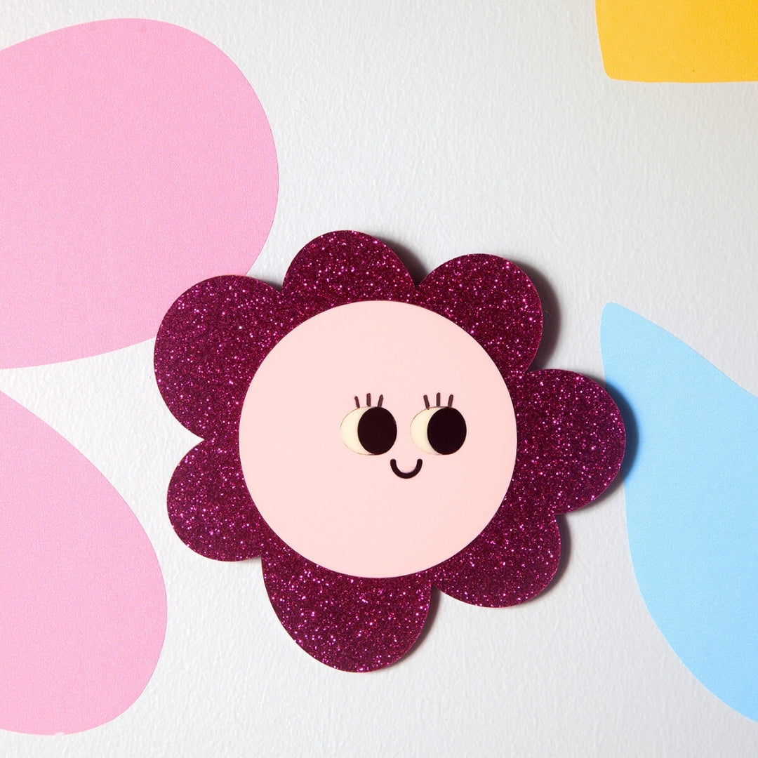 Lola Wall / Magnet smile in Magenta glitter / blush-New Arrivals 2025-Little Fish Co.