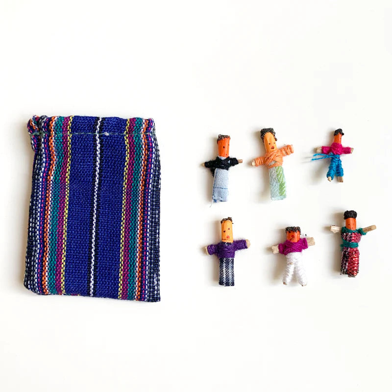 Set of Six Mini Worry Dolls in Pouch-TOYS + FUN-Little Fish Co.