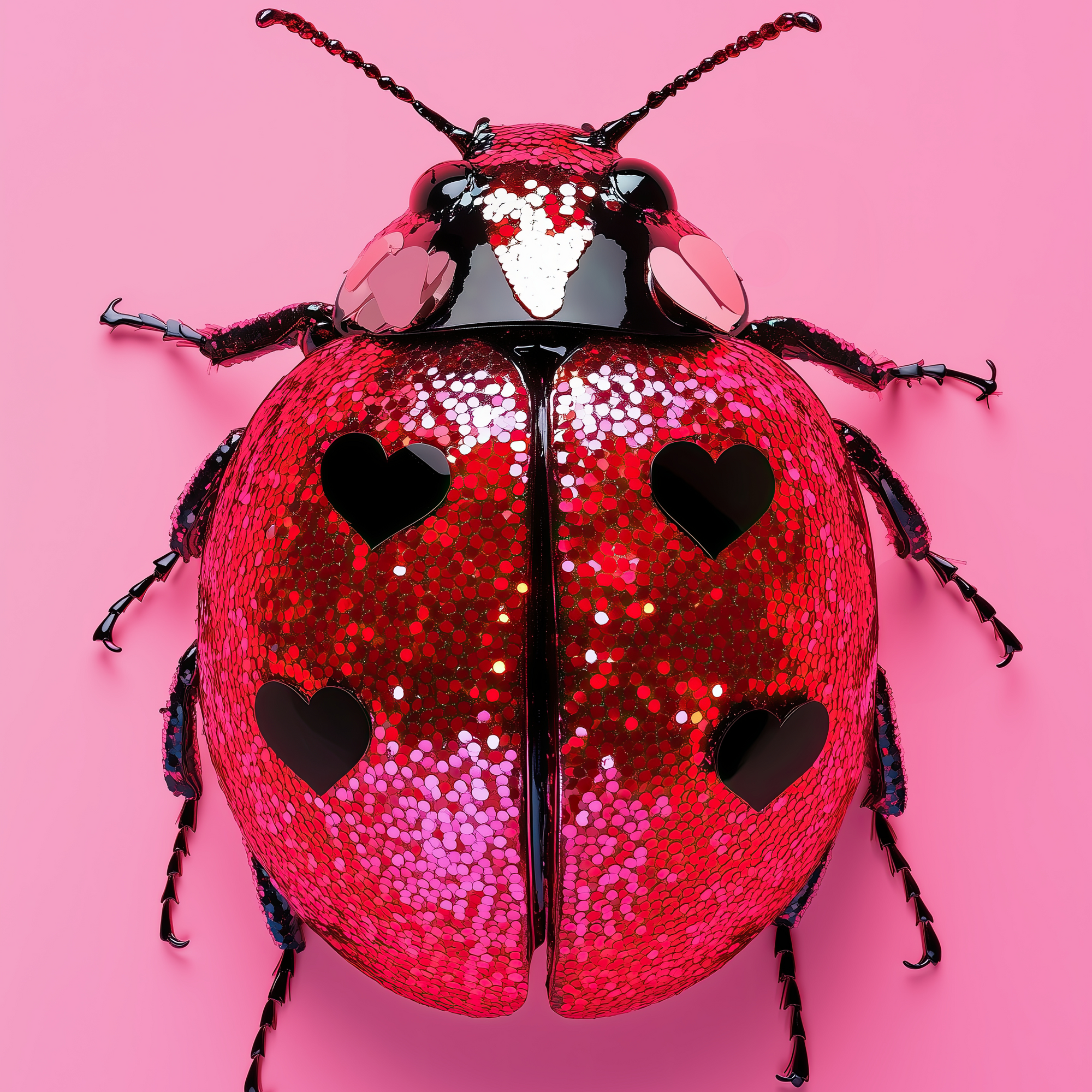 Ladybird - Red hearts-Top 30 Art-Little Fish Co.