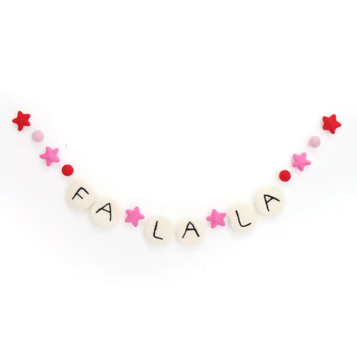 Fa La La La Friendship bracelet garland