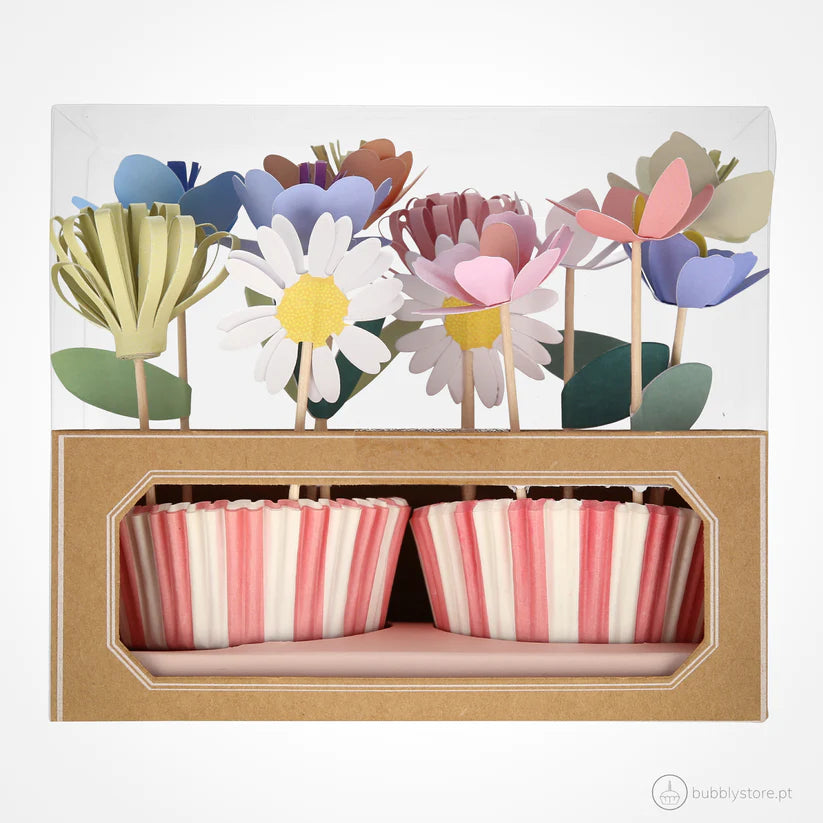 Flower Garden cupcake kit ( 12 toppers)-Fun-Little Fish Co.