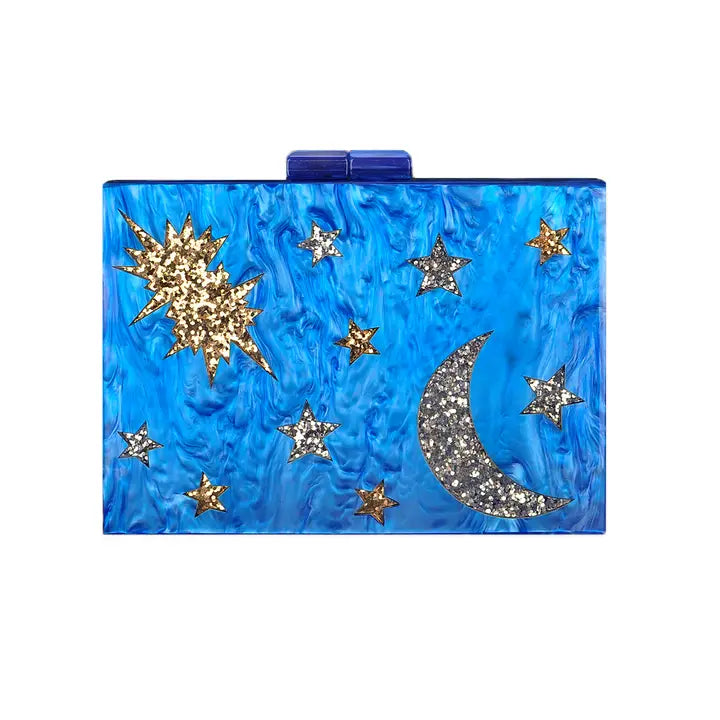 Blue Star Gazer clutch-Top 30 Fashion-Little Fish Co.