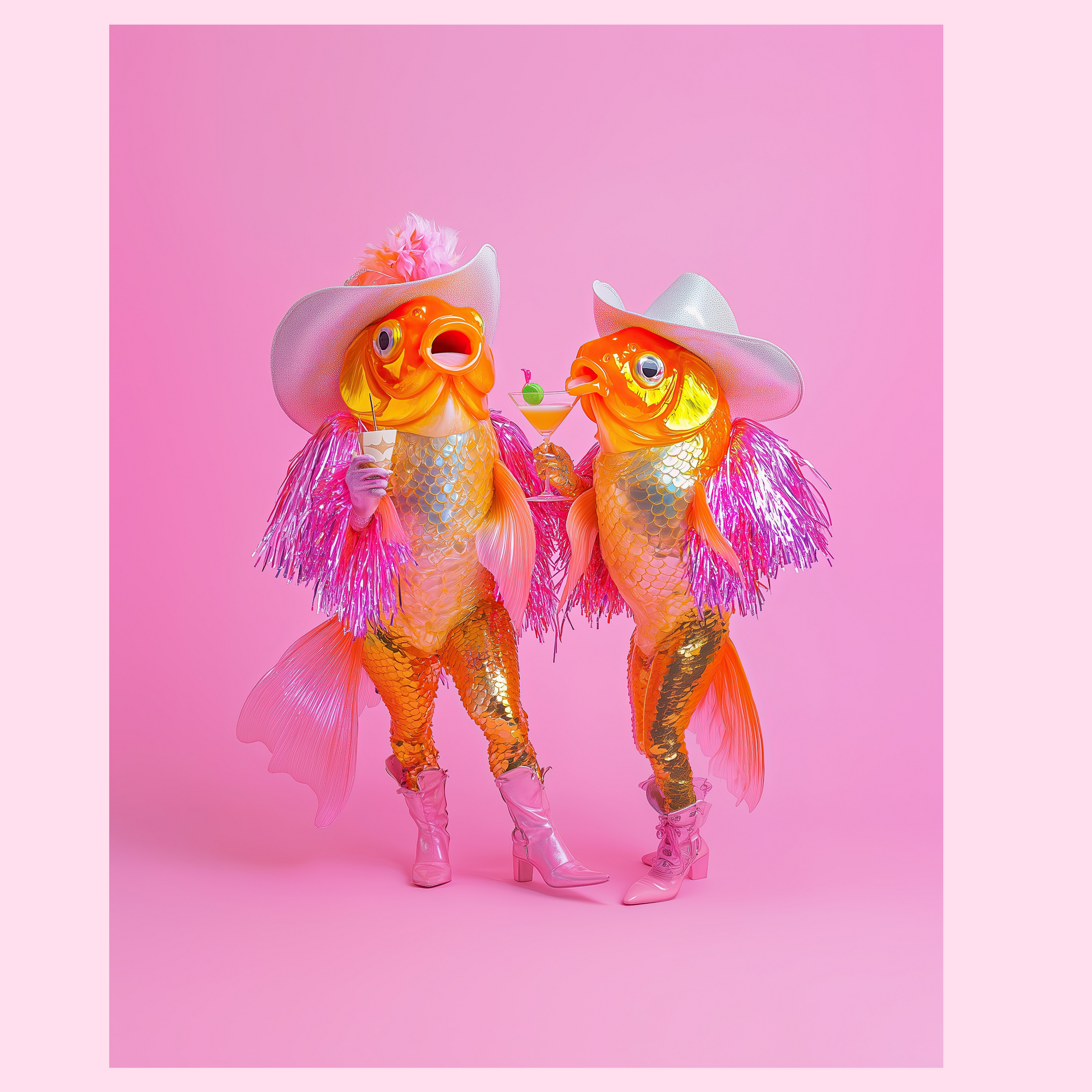 Fishy Sister with Cosmo's Silver Hat-Top 30 Art-Little Fish Co.