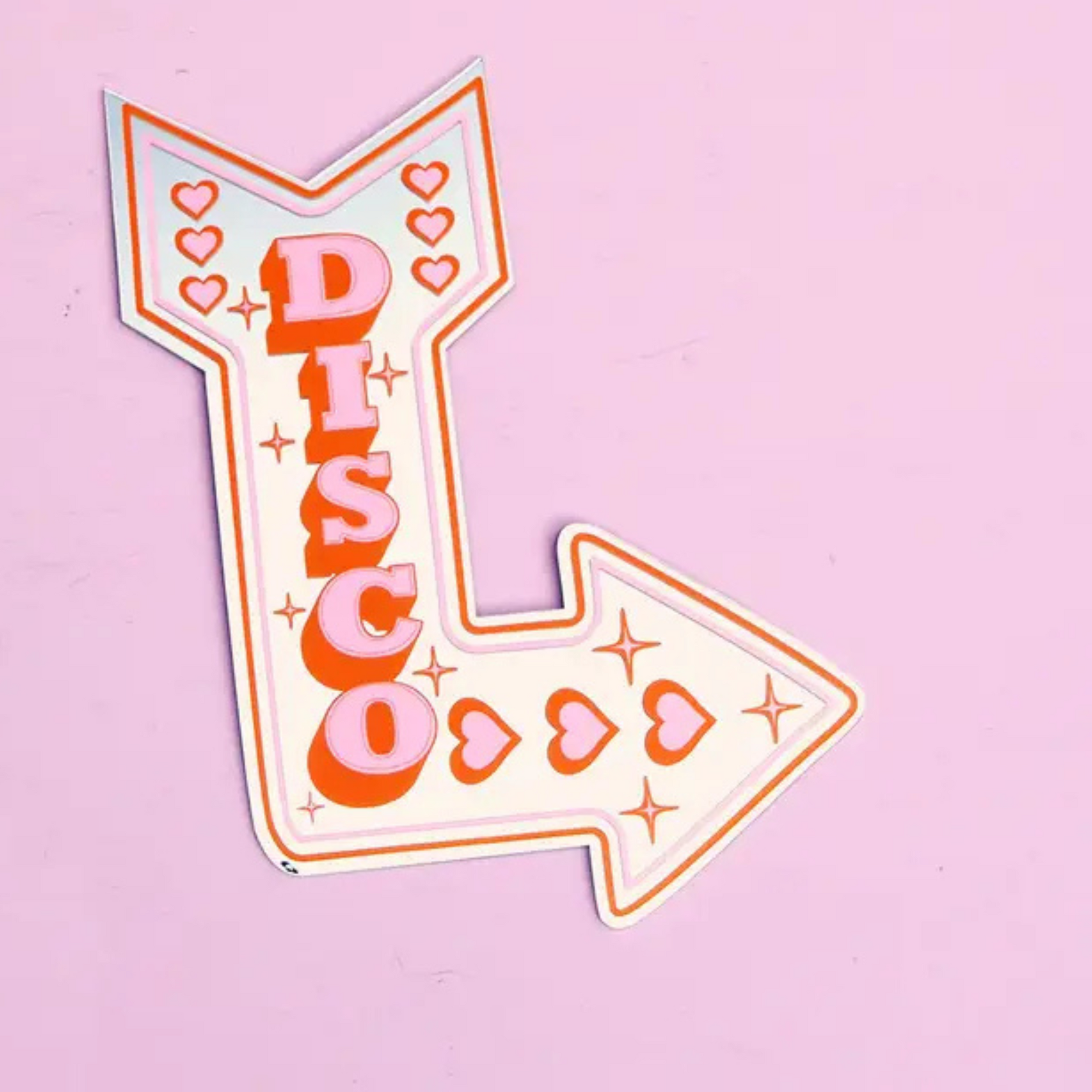 Retro disco arrow mirror pink / orange small-New Arrivals 2025-Little Fish Co.