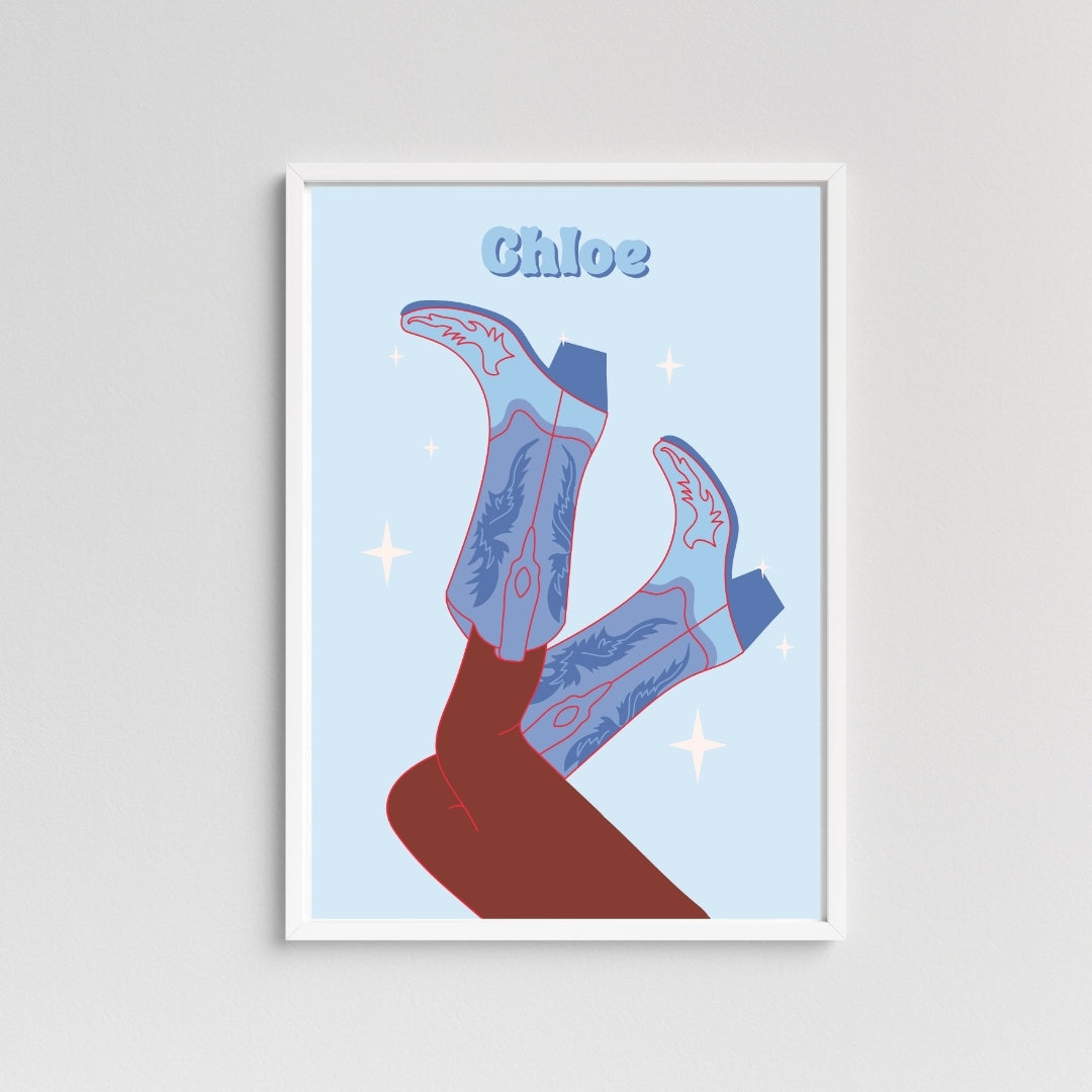 Cowboy boot personalized print-Art-Little Fish Co.